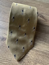 Men’s Mark Pendleton Gold Golf Golfers 100% Silk Neck Tie USA Made Unique