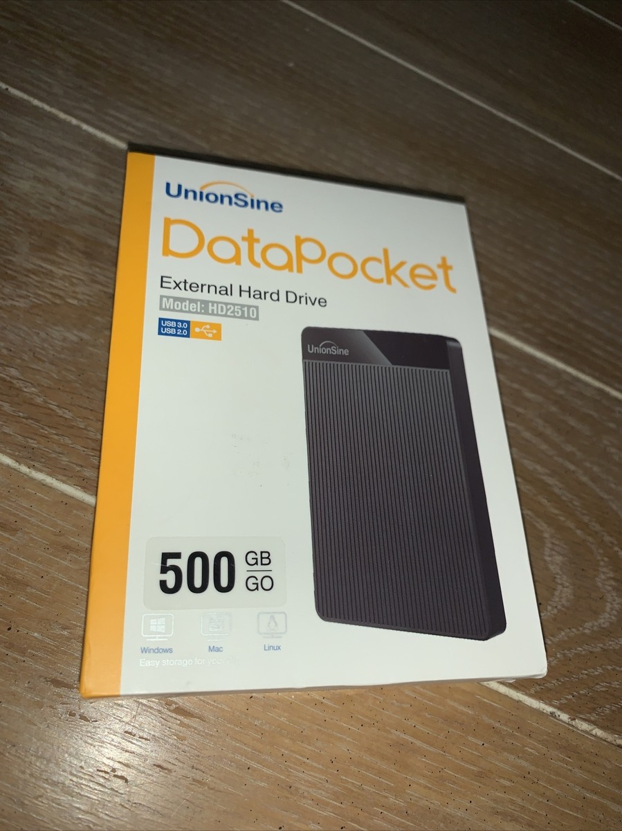 UnionSine DataPocket 500GB External Hard Drive - Black (HD2510