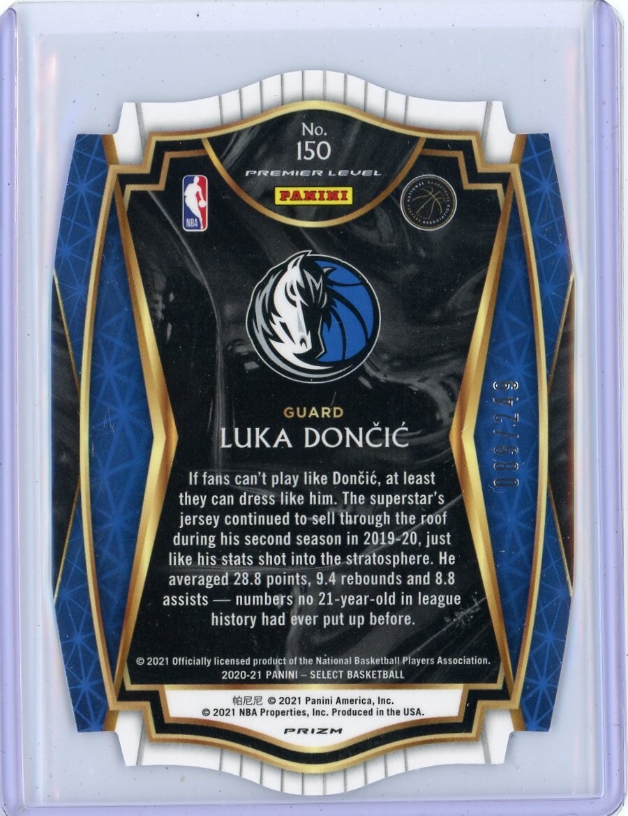 2020-21 Panini Select LUKA DONCIC Blue Prizm Die-Cut /249 - Dallas