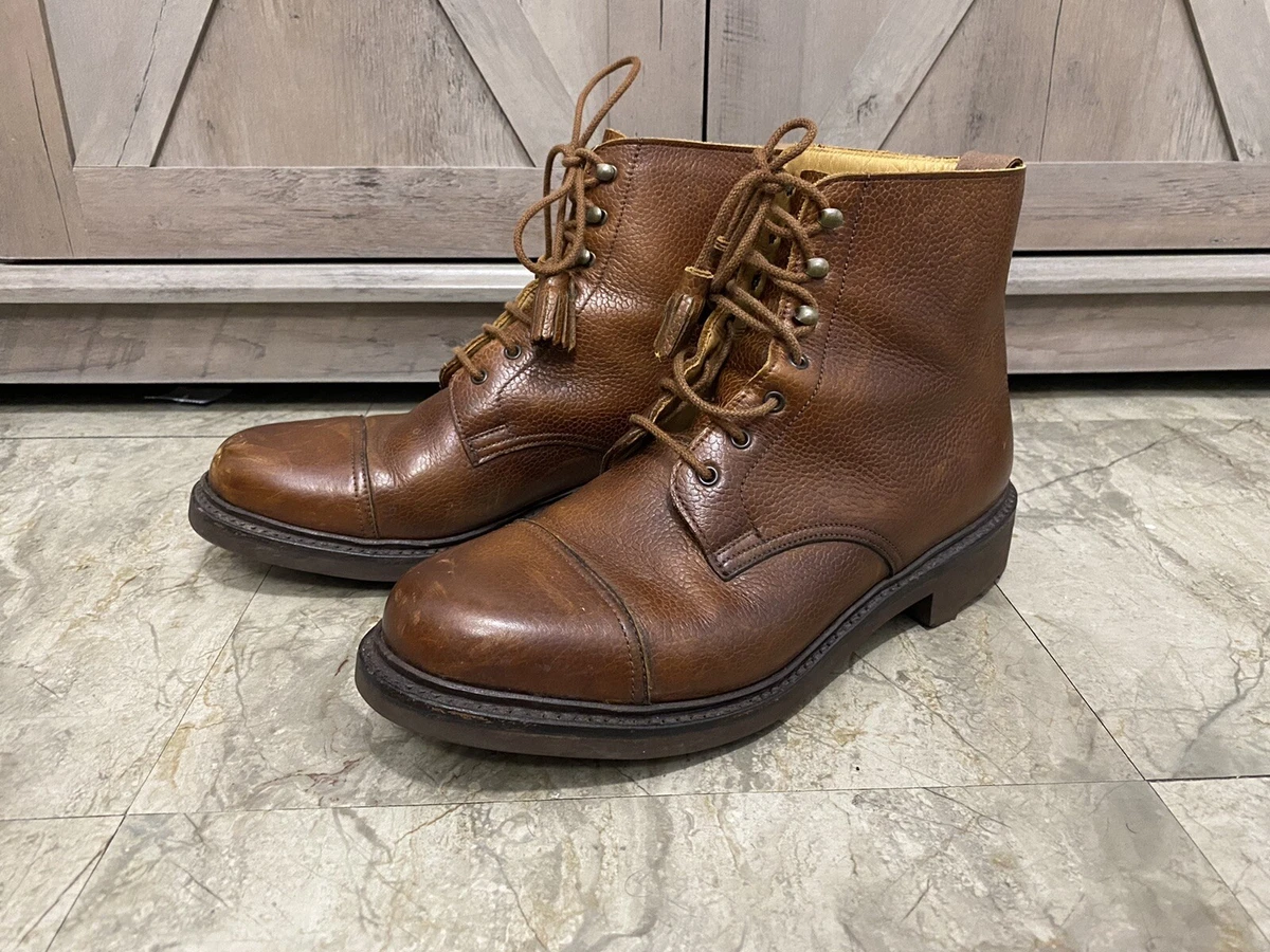 Crockett & Jones Coniston Cognac Pebble Grain Leather Cap Toe