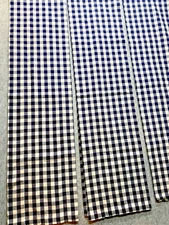 3 Buffalo Check Navy Blue & White Window Curtain Valences Primitive Cottage