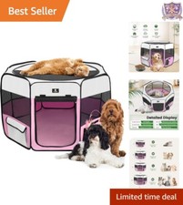 Portable Dog Playpen 600D Oxford Medium Foldable Exercise Tent Indoor Outdoor