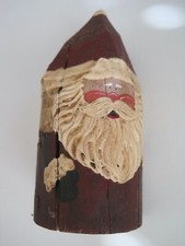 Wood Santa Claus Signed Painted Large