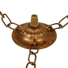 Antique brass ceiling rose, three-chain