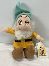 DISNEY SNOW WHITE SEVEN DWARFS BASHFUL 8" PLUSH BEAN BAG TOY BEANIE EUC