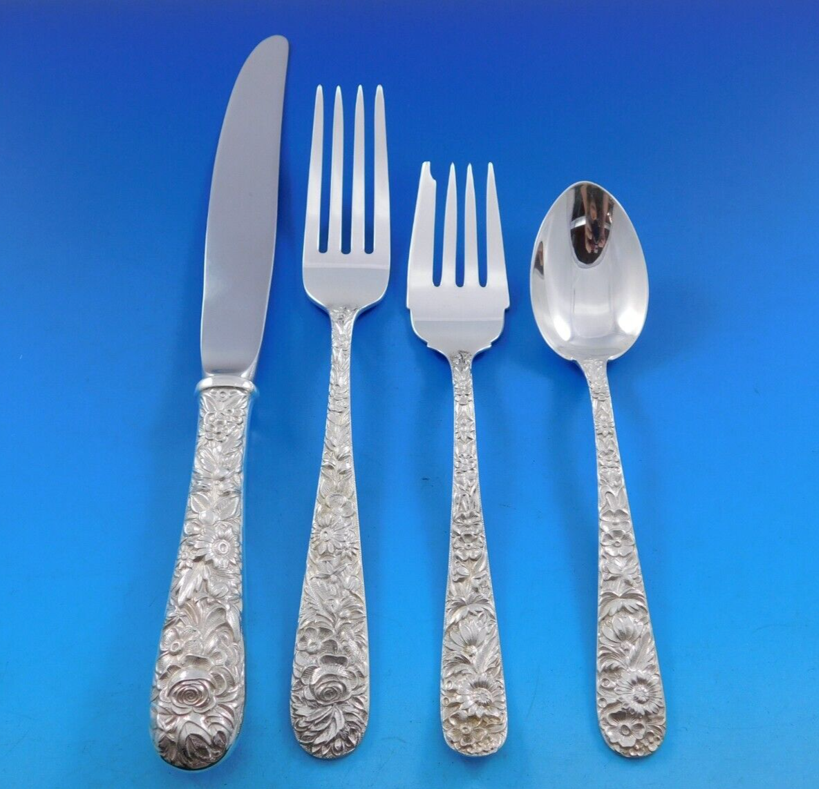 Repousse by Kirk Sterling Silver Regular Size Place Setting(s) 4-piece