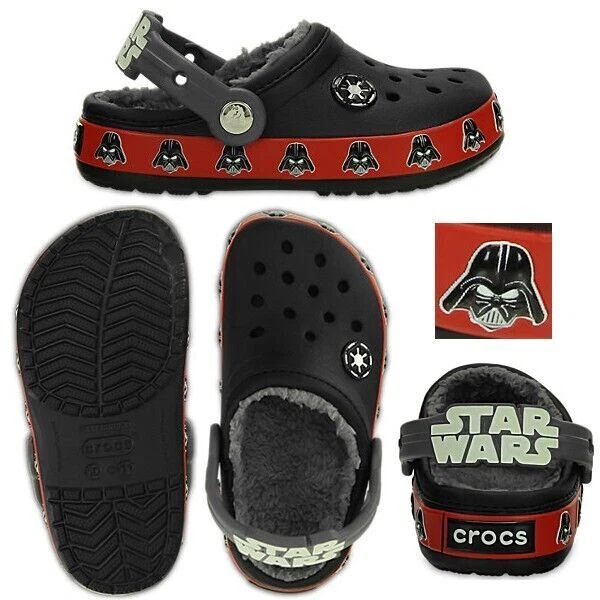 Crocs Crocband Darth Vader Lined Clog Sandals Black C6 C7 14.0cm
