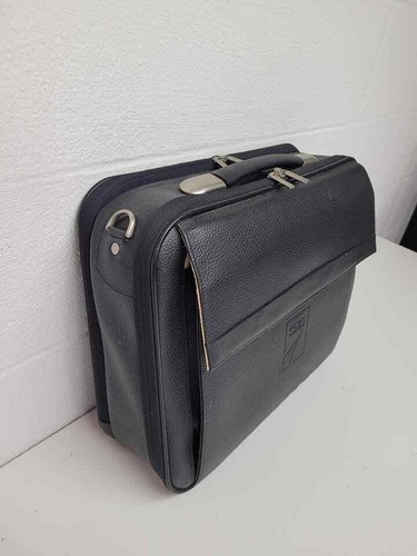 toppers black leather computer briefcase 18 x 14 x 5 / sn2895