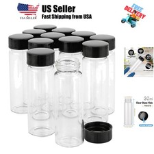 12 Pack Glass Vials 30ml Vials With Screw Caps Borosilicate Glass Bottle Lab ...