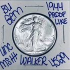 1944 BU UNCIRCULATED WALKING LIBERTY SILVER HALF DOLLAR AUTHENTIC U.S. MINT 4529