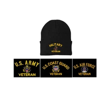 U.S. United States Military Veteran Retired Beanie w/ cuff