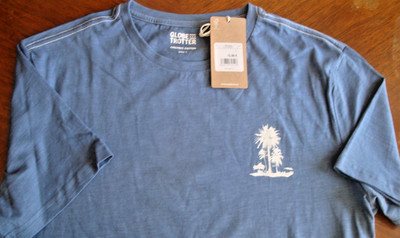Globe Trotter - Gr. L mit sommerlicher Applikation - Fb. blau - 100 % Baumwolle