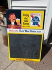 Vintage Pabst Blue Ribbon Beer Waiter Menu Board Advertising Sign