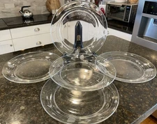 Vintage Set of 4 PRINCESS HOUSE Heritage 8" Clear LUNCHEON Plates #647