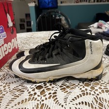 Nike Mens BSBL Huarache Baseball Cleats Sz 9 Black White MLB