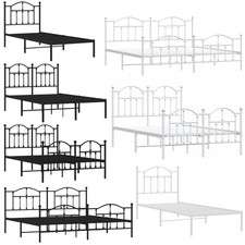 Bettgestell Metallbett Einzelbett Doppelbett Bettrahmen mit Lattenrost Gästebett
