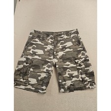 Levis Mens Camo Cargo Shorts Green Gray Camouflage Size 36 Cotton 100