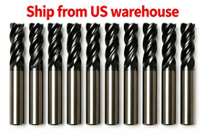 10 PCS 3/8" 4 FLUTE CARBIDE END MILL - REGULAR LENGTH - TiALN COATED USA