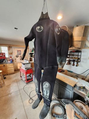 Whites Drysuit XXL used new seals black and white