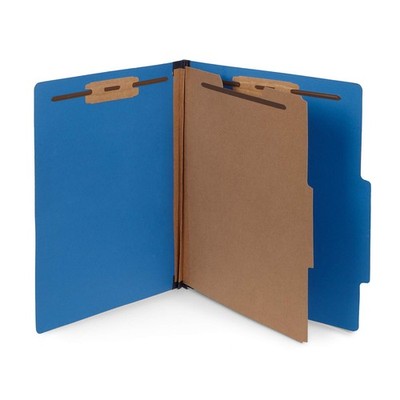 10 Dark Blue Classification Folders - 1 Divider - 2 Inch Tyvek Expansions - D...