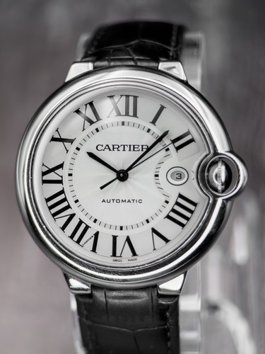 2017 Cartier Ballon Bleu W69016Z4 42mm Silver Dial Roman Numeral Box & Papers