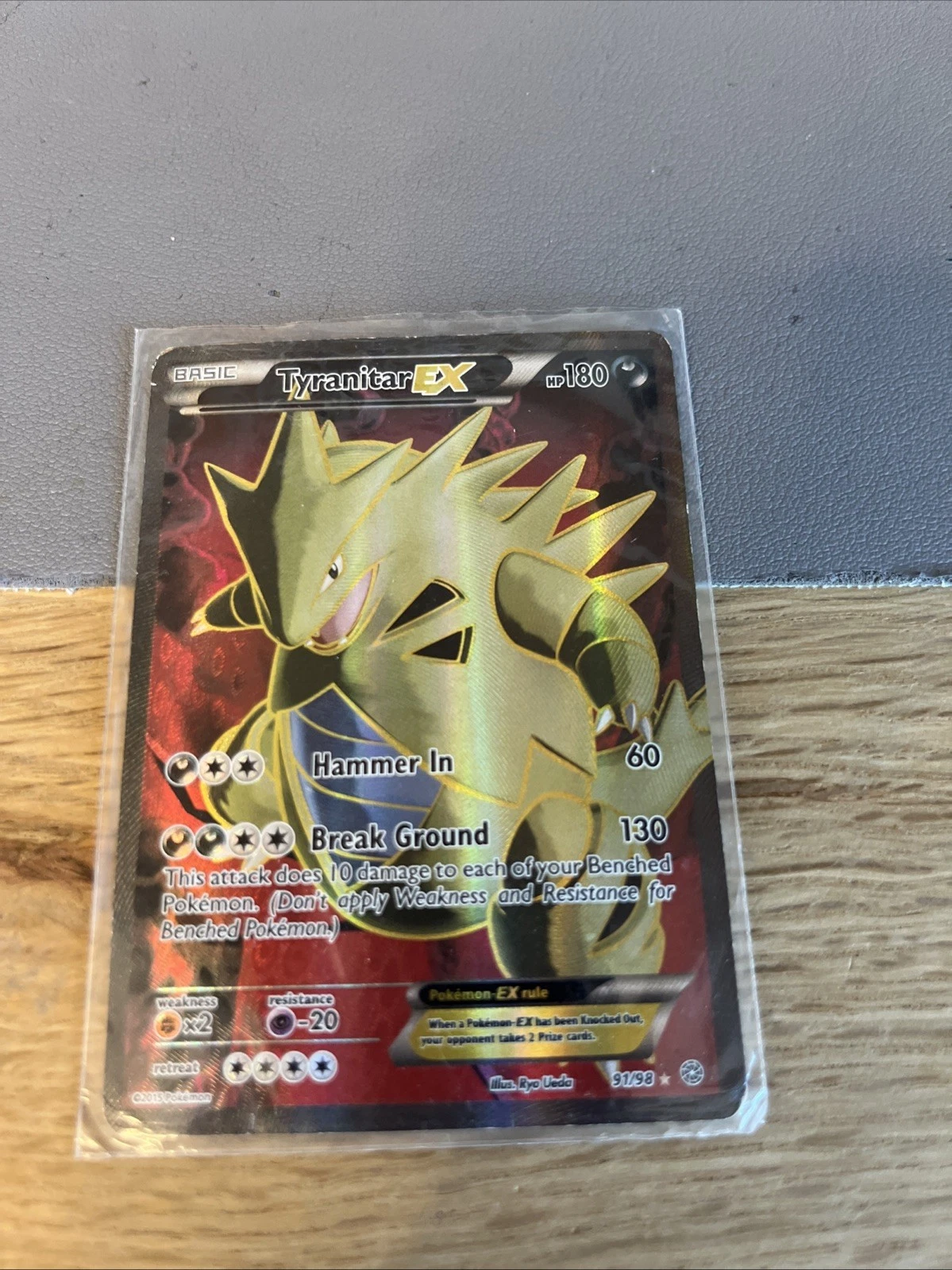 Pokémon TCG Tyranitar EX Cosmos Holo Ultra Rare 91/98 Moderately Played