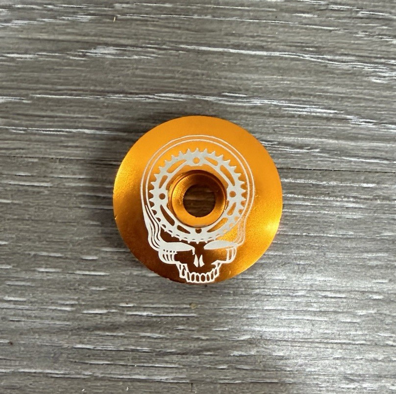 Mountain Bike corona teschio cuffia stelo tappo superiore 1 1/8 Grateful Dead arancione