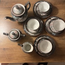 Vintage Japanese Moriage Tea set For 4 Hand Painted Dragonware 21 Pieces 