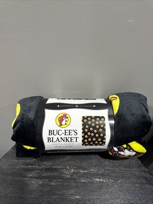 Buc-ee's Classic Buc-ee's Logo Blanket 50” x70” Throw Black Multi