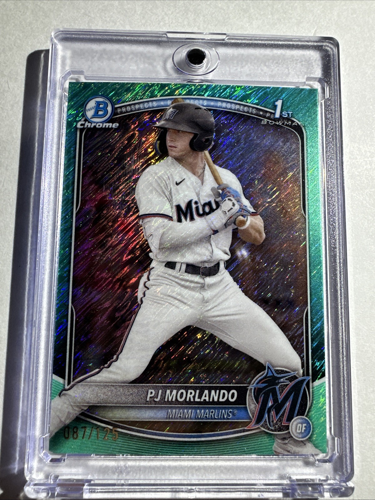 2025 Bowman Chrome Prospects PJ Morlando #BCP-91 Aqua Shimmer /125