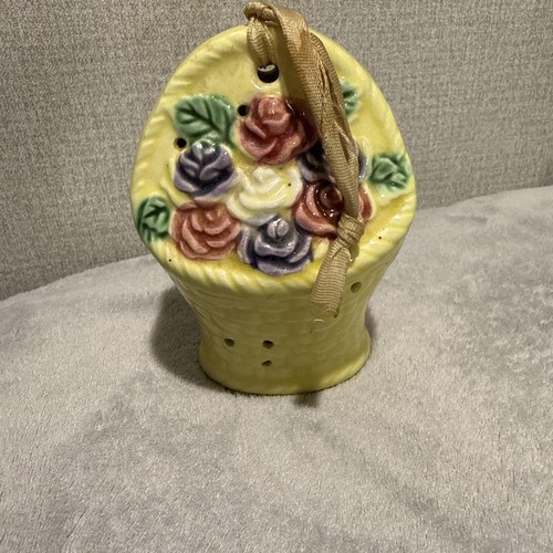 Vintage Keramik Blumenkorb Pomander Made In Japan mit Defekt - Bild 3 von 13