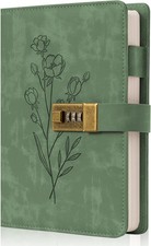 Lock Diary for Women with Girls A5 Leather Locked Green