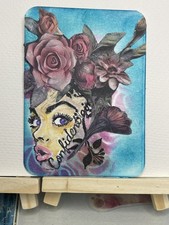 ACEO Original collage– Floral Crown Portraits #5 – 5/12 ATC