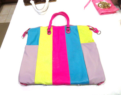 Lanvie multicolored striped tote, purse