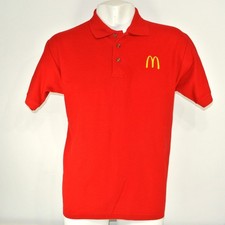 McDONALD'S Hamburgers Employee Uniform Polo Shirt Red Size XL NEW