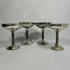 Vintage Silver Plated Wine Goblets Bridalane Spanish Grapevine Stem Clean