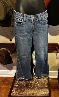 Etica Cropped Flare Jeans Women's 27 Raw Hem