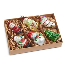 RAZ Imports Box of Vintage Icon Ornaments, 3.25-Inch, Glass, Multicolor