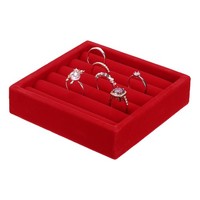 FüR Schmuck-Organizer Stapelbar, Schmuck-Boxen Samt-Schublade, Rot
