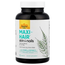 Country Life Maxi-Hair 90 Tablets Gluten-Free, GMP Quality Assured , Milk-Free,