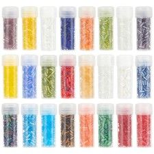 HOBBIESAY About 3190Pcs 24 Styles 2-5mm Glass Bugle Beads 0.6mm Hole Tube See...