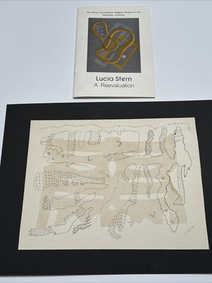 LUCIA STERN DRAWING MID CENTURY MODERN ABSTRACT EXHIBITED 1947 CUBISM COLLAGE