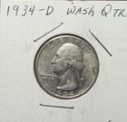 1934-D Washington Quarter - 90% Silver - Extremely Fine Condition