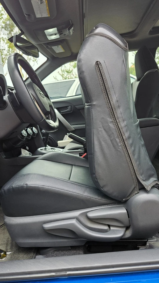 for SCION TC 2011-2016 IGGEE S.LEATHER CUSTOM FIT 2 FRONT SEAT COVERS 13 COLORS - Image 4 of 4