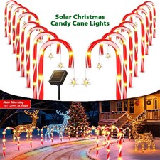 12Packs Christmas Outdoor LED Solar Lights Cane Candy Path Garden Up Decoration