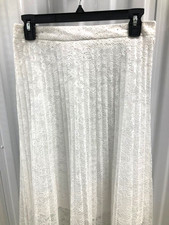 Very Nice Pleated Lace Midi Skirt, M, NEW