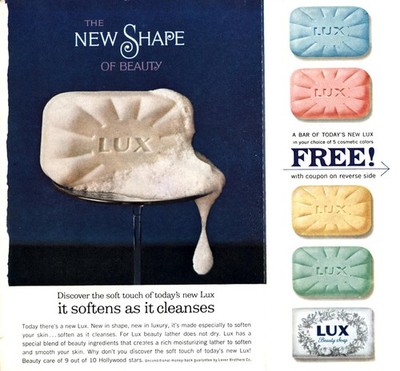 1963 Lux Soap: New Shape of Beauty Vintage Print Ad