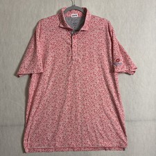 Johnnie-O Men's XL Short Sleeve Linxter Floral Print Performance Polo Shirt