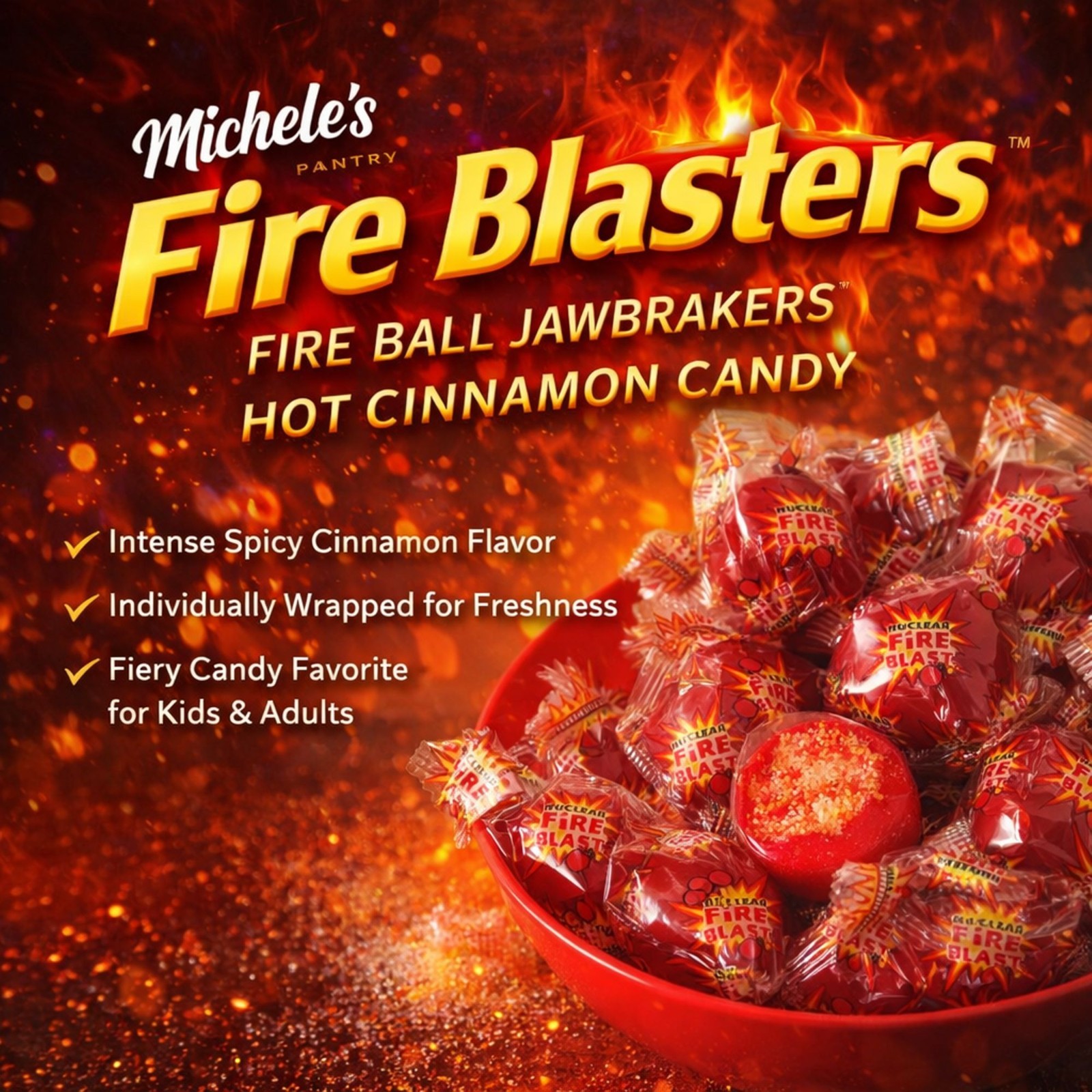 Hot Cinnamon Jawbreaker Candy 2LB Bulk – Extra Spicy Fireballs Party ...