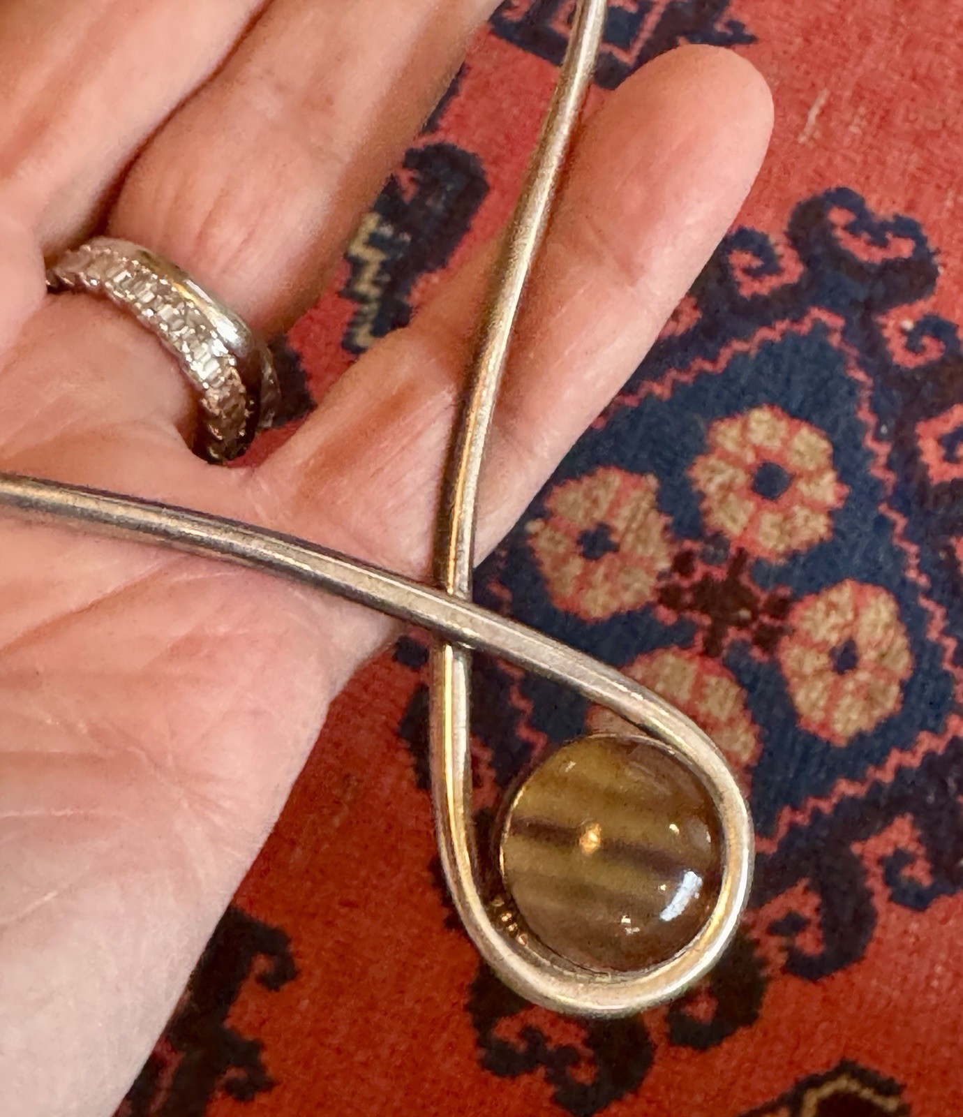 SOLID STERLING SILVER CHOKER COLLAR NECKLACE W RO… - image 8